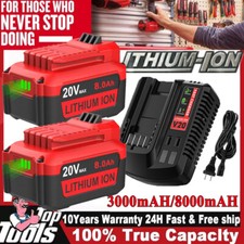 1 2Pack 20 Volt For Craftsman V20 8.0Ah Li-ion Battery / Charger CMCB204 CMCB202