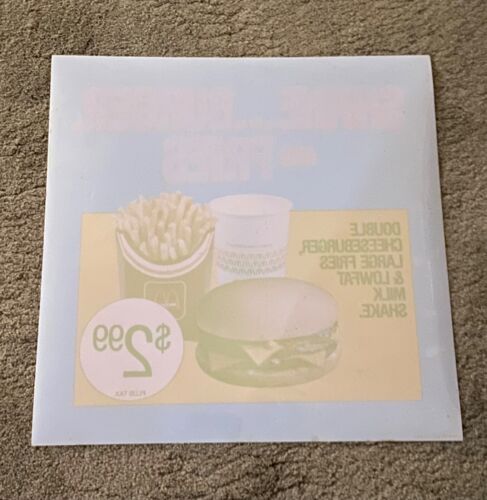 Vintage McDonald’s 1990 Shake Burger & Fries Translite 14 X 14 - Picture 2 of 2