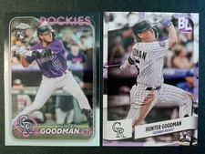 (2) 2024 Topps Chrome Hunter Goodman RCs # 99, 80 Colorado Rockies
