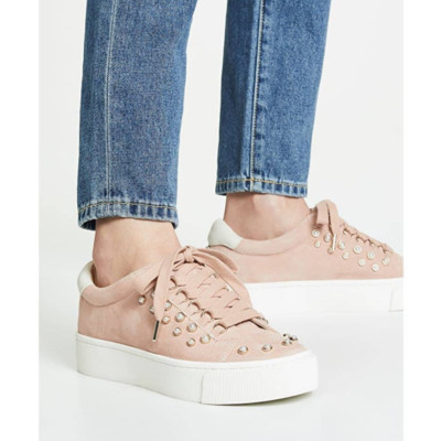 JOIE Womens Size 40 EU 9.5 US Pink Handan Pearl Embellished Sneakers 