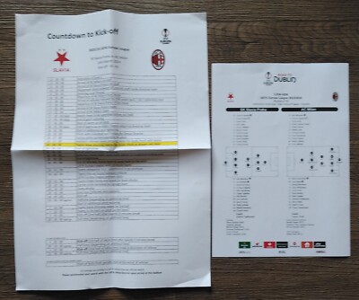 Countdown Line-ups UEFA Europa League 14.3.2024 Slavia Praha - AC Milan