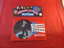 Michael Jackson Buttons Original Promotional Mini Store Display Sign & Sticker