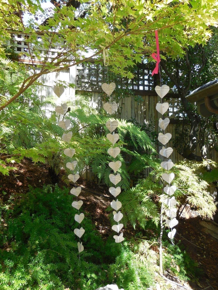 Guirnalda Corazón Papel 3D Corazones Fiesta, Baby Shower, Dormitorio, Ventana Juego De 3 Amor Foto 4 de 4