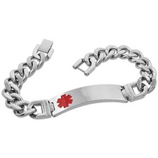 Stainless Steel Cuban Curb Link Medical ID Bracelet