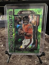 2021 Prizm Justin Fields Green Ice Prizm New Recruits Rookie SP RC #NR-4 Bears