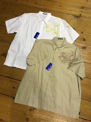 2 Life & Limb Palm Tree Shirts / Weiß & Beige - XXL