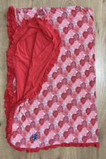 KicKee Pants Blanket Bamboo Double Layer Ruffle Pink Rose Floral Reversible