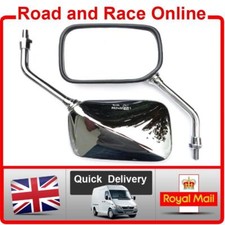 Mirrors Suit Suzuki GSX1200 & GSX1400 Pair Square Handlebar Mounted Chrome  10mm