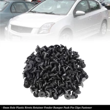 100 Pcs 8mm Car Hole Plastic Rivets Fastener Fender Bumper Push Pin Clips New