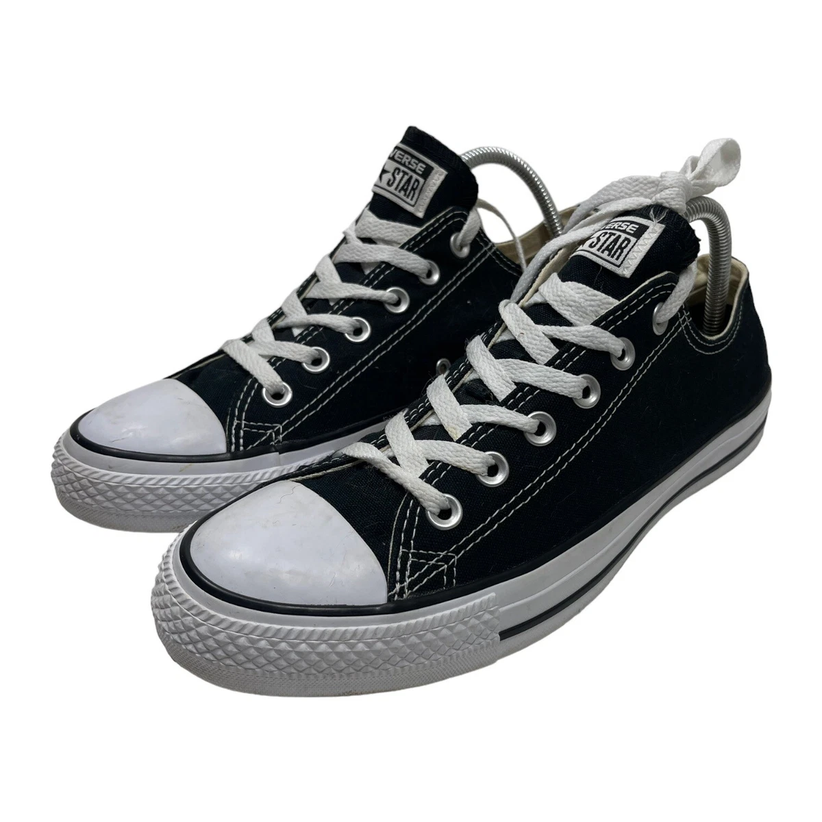 Converse black canvas low-top tennis shoes Clearance