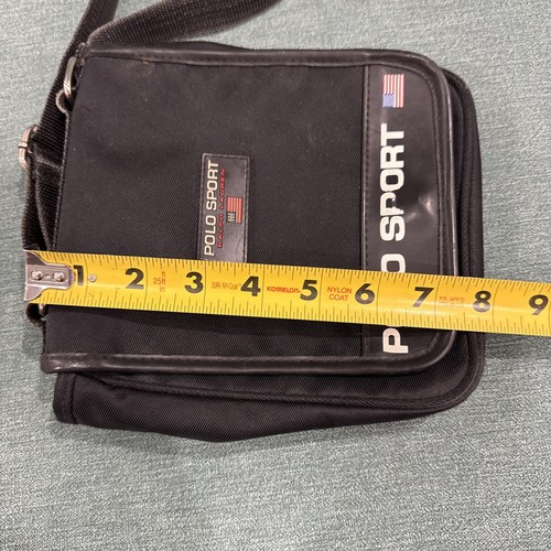 "Bolso Bandolera Ralph Lauren Polo Cuello Deportivo De Colección Negro Longitud Ajustable 8""x7""" - Imagen 21 de 21