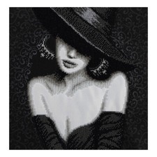 Lady Woman Bead Embroidery Scheme on Canvas DIY Stamped Printed Pattern t-0848