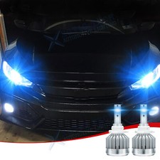 Pair Cob 9005 Ice Blue Super Bright Led Hi Low Beam Bulbs Drl Headlight Lamps