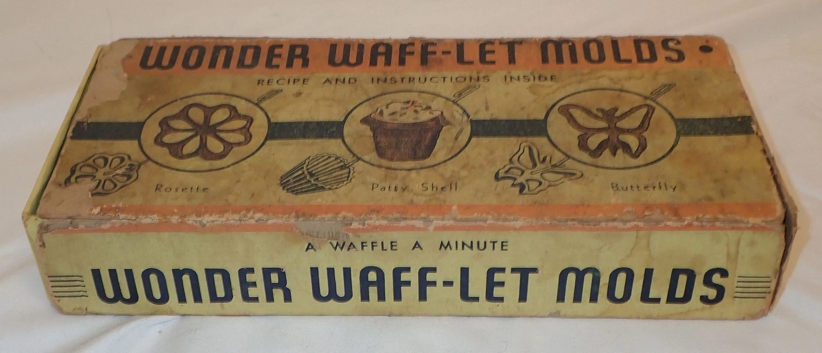 Vintage Wonder Waff-let Molds ROSETTE Patty Shell BUTTERFLY Mini Waffle Maker