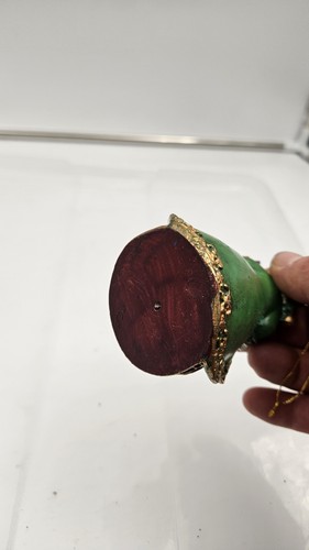 Vintage Santa, Burgundy Brown Green Ornament, Holiday Decoration, Home Decor,... - Picture 4 of 4