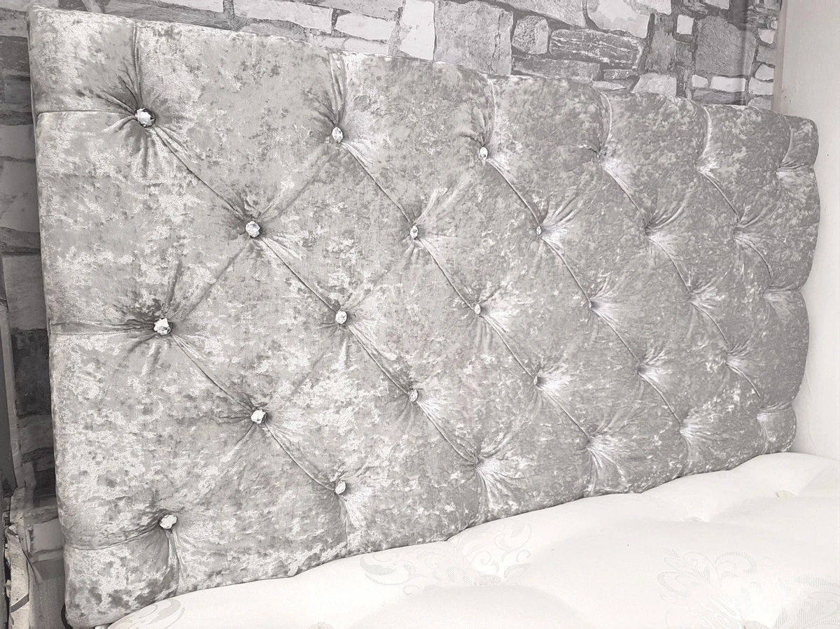 Black velvet headboard with crystals deals