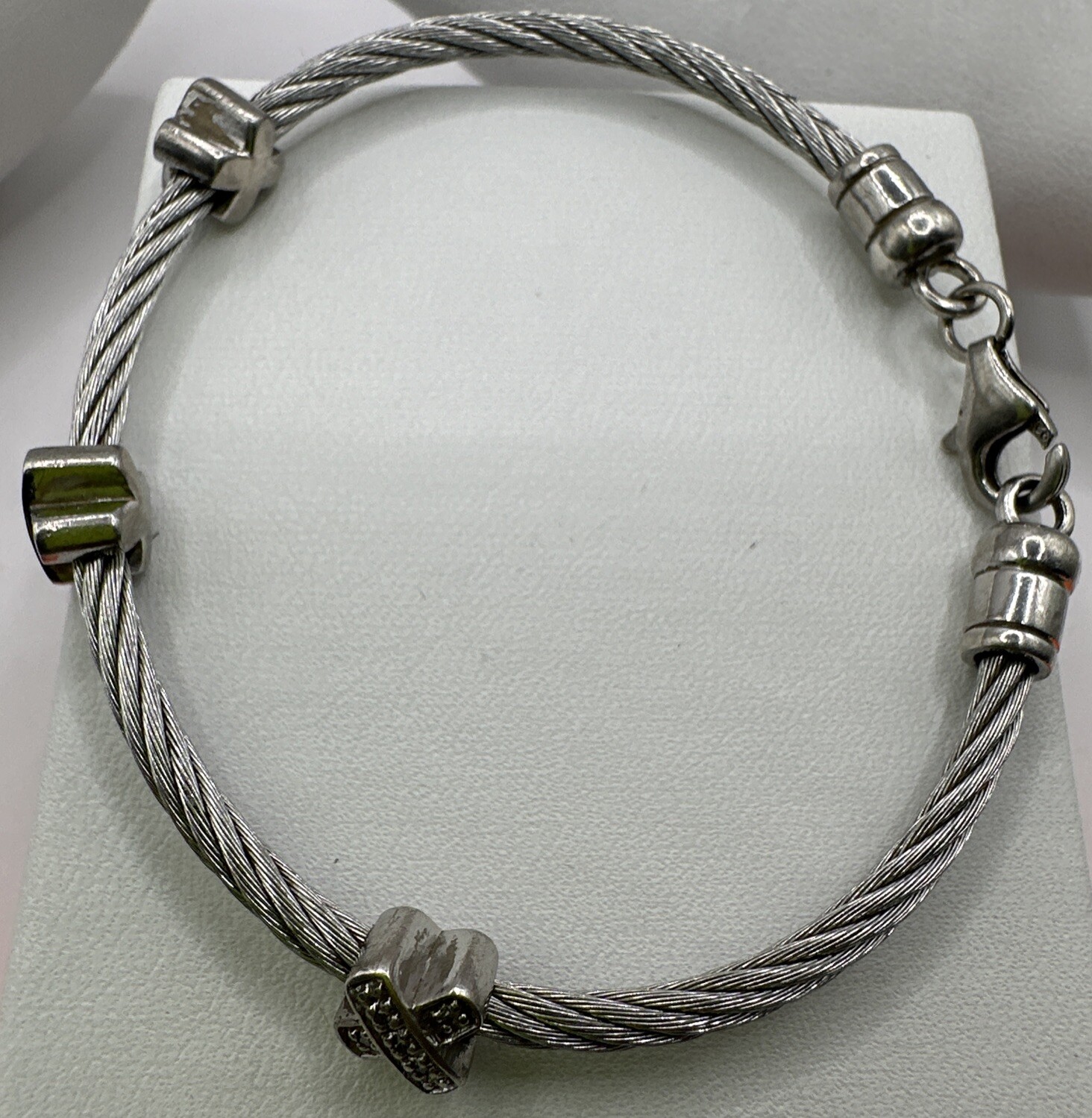 Sterling Silver 925 Elevator Cable Bracelet (11.8… - image 6
