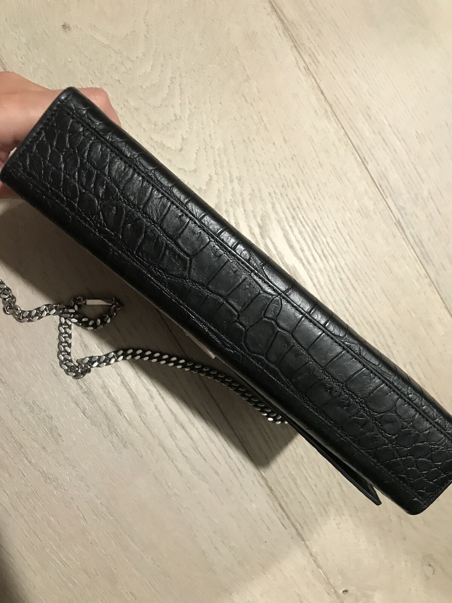 YSL クロコダイルショルダーバッグ ブラック YSL Saint Laurent Chain Bag Crocodile Black | eBay