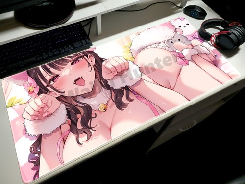Sexy Cat Girl Nekomimi XL Mouse Pad Desk Mat Gaming Play Mat Ecchi TCG CC - Picture 2 of 9
