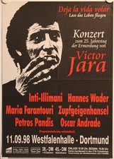 Victor Jara, 25. Anniversario della morte, Hannes Wader, poster, poster, 1998, Dortmund
