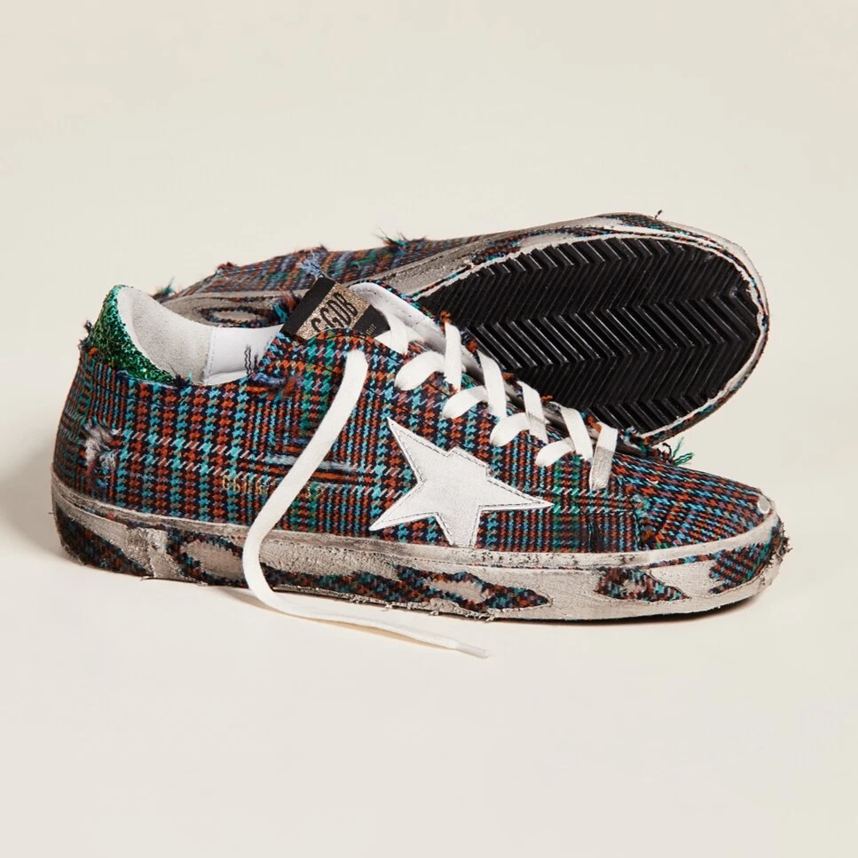 Golden goose green glitter deals sneakers