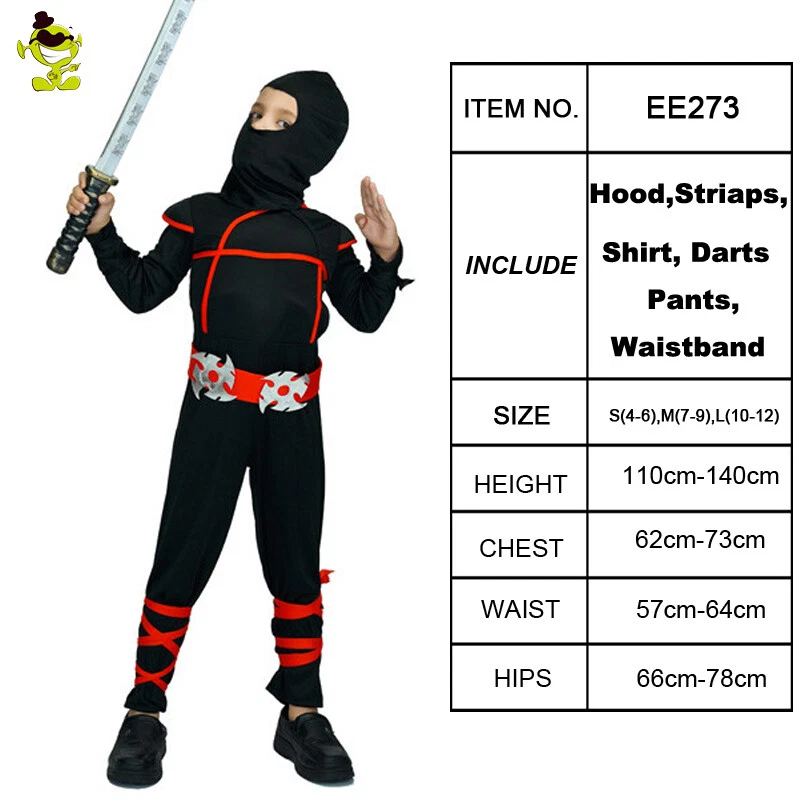 Cosplay para niños Disfraz de ninja genial Traje de cosplay ninja para niños para fiesta Foto 4 de 4