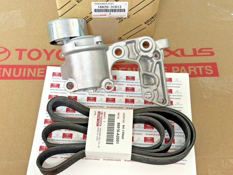 Kit de correa de transmisión y tensor serpentina Toyota Tacoma V6 2005-2015 pieza original OEM Foto 4 de 4
