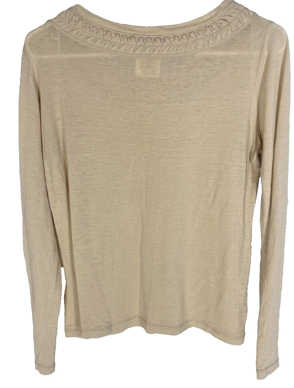 FUZZI Top Size Large Beige Pullover Textured Neck… - image 2