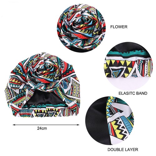 Große Blume Turban afrikanische Haube muslimische Frauen Hijab Mütze Kappe Mützen Haarausfall - Bild 19 von 28