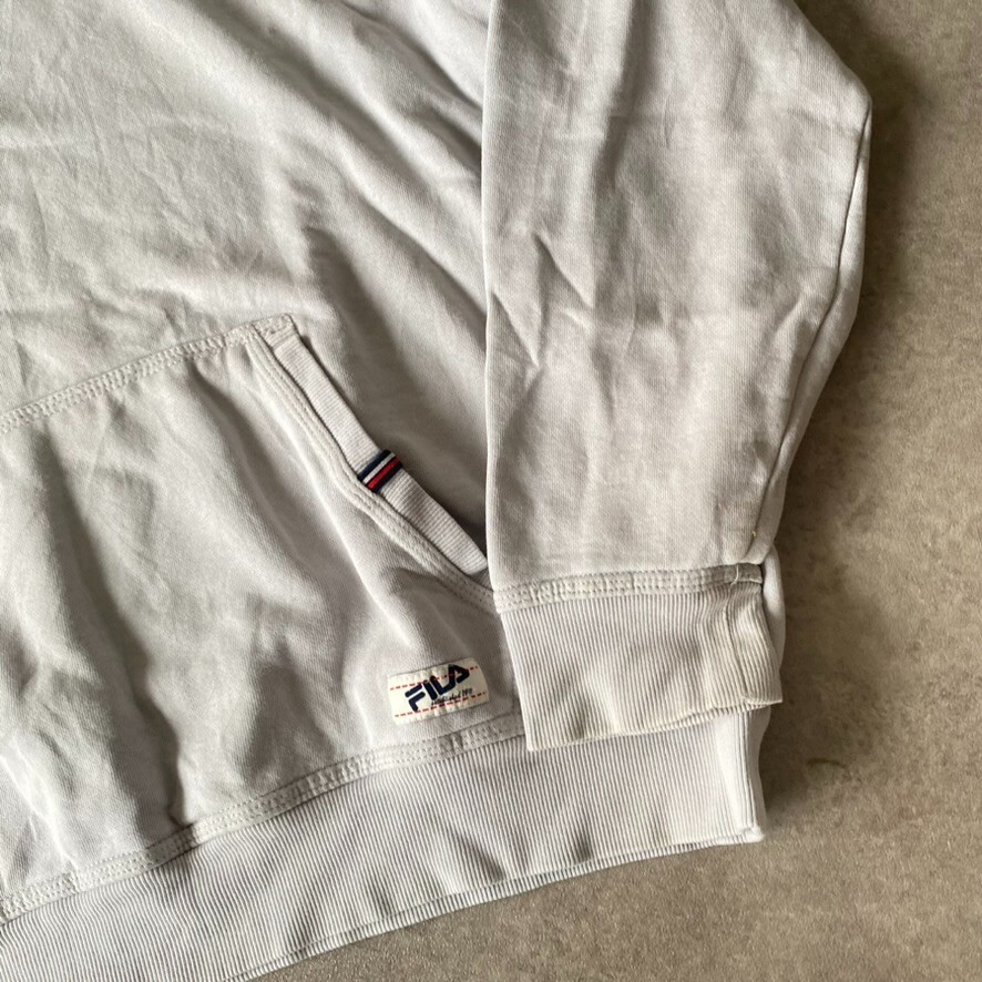 Fila Felpa con Cappuccio Uomo Grande Y2K Pullover Logo Felpa Vintage Grigio