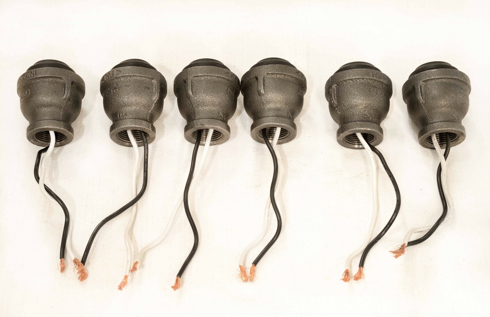 6 pc. Steampunk Industrial Lamp holder Black Iron Pipe Lamp Socket . 3/4" NPT eBay