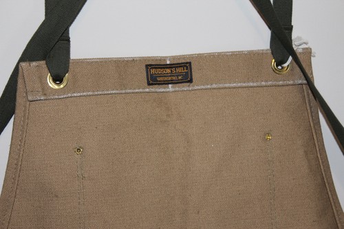 Hudson's Hill Greensboro NC USA Three Pocket Tan Duck Canvas Apron Handmade NEW - Picture 5 of 5