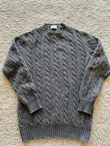 Pull William Lockie En Cachemire Gris - Motif Câble, Flanelle - Taille 46 Homme - Occasion Parfait état
