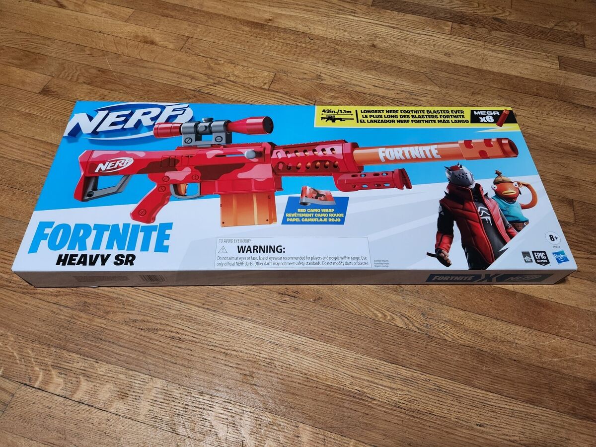 heavy sr nerf gun  Nerf Fortnite Heavy SR Blaster, Longest Nerf