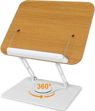 Book Stand for Reading Cookbook Stand Book Holder with 360° Rotating Base Pag...