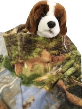 DOG SIZE FLEECE BLANKETS, Pet Blanket Travel Throw Cover, FOREST DEER