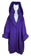 Vintage 1970's Christian Dior Boutique Purple Fuzzy Fleece Swing Coat