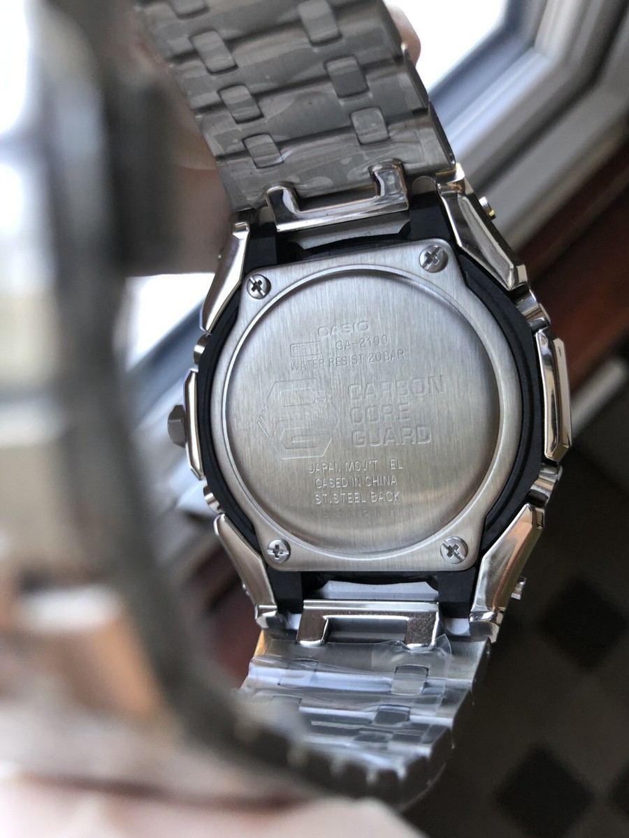 Boîtier Et Bracelet En Argent Pour Casio G-Shock GA-2100/2110 - Style Royal Oak AP - Neuf Avec étiquettes