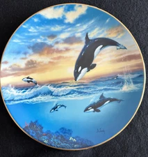 1991 A. Casay~WS George~Jumping For Joy~Save The Whales Orca Collector Plate