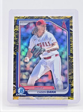 Caden Dana 2024 Bowman Chrome Draft Sapphire Yellow Lunar/75 Angels #4 Prospect!