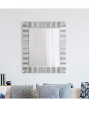 MCS gewellter Wandspiegel 30x36 Zoll Gesamtgröße silber