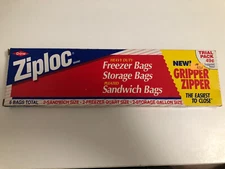 Ziploc Variety Pack Freezer Storage Sandwich Bags VINTAGE New 1990 6 Bags Total