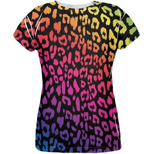 Rainbow Cheetah Print All Over Womens T 