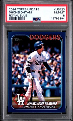2024 TOPPS UPDATE ROYAL BLUE #US123 SHOHEI OHTANI PSA 8