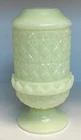 Fenton Art Glass Olde Virginia Uranium Custard Fine Cut & Block Fairy Lamp