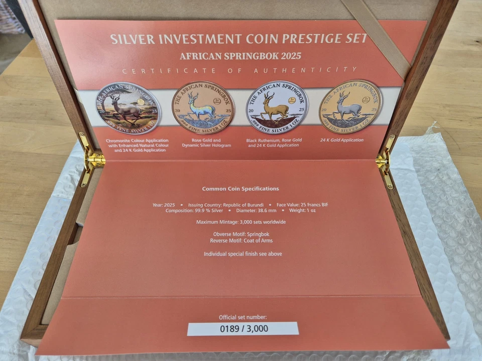 Silver Investment COIN Prestige Set,  SPRINGBOCK 2025, ERSTAUSGABE - Bild 4 von 4