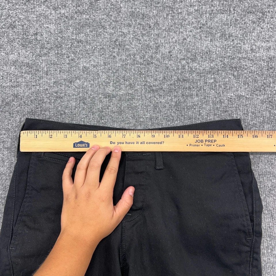 Pantalones Cortos Levis Jean Para Mujer 30x13" Negros Denim Elastizados Cuña Botón Recto Mosca Foto 3 de 4