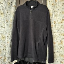 Croft  Barrow Men's Quarter Zip Pullover Fleece Black Size XL
