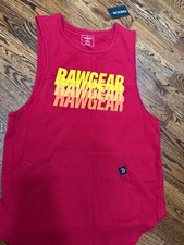 BRAND NEW Men's RAW GEAR Red & Yellow Tank Top With Pocket Size L