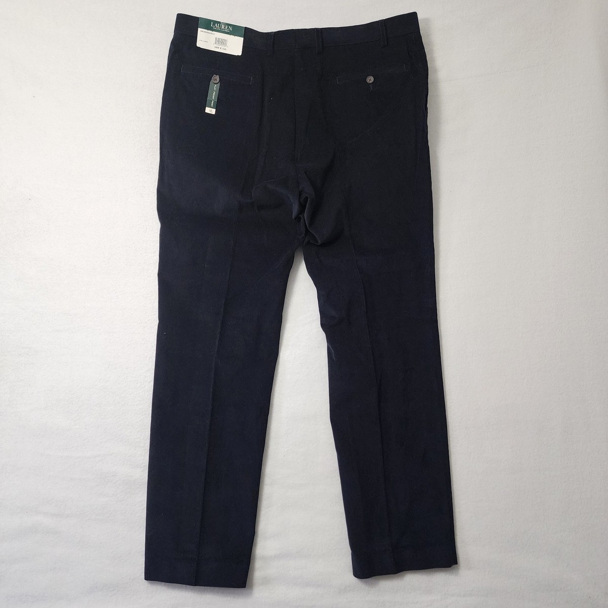 Polo Ralph Lauren Corduroy Pants Mens 38x32 Blue Flat Front LRL